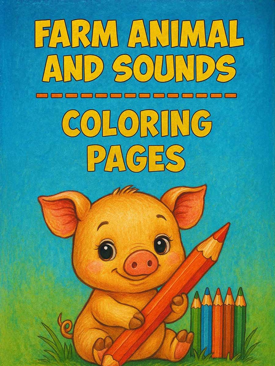 Farm Animal and Sounds Coloring Pages 1 Farm Animal and Sounds Coloring Pages