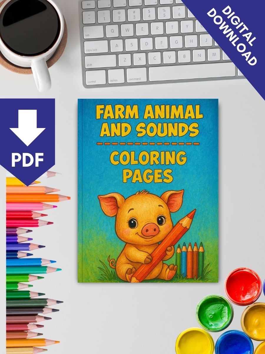Farm Animal and Sounds Coloring Pages 2 Farm Animal and Sounds Coloring Pages - Image 2