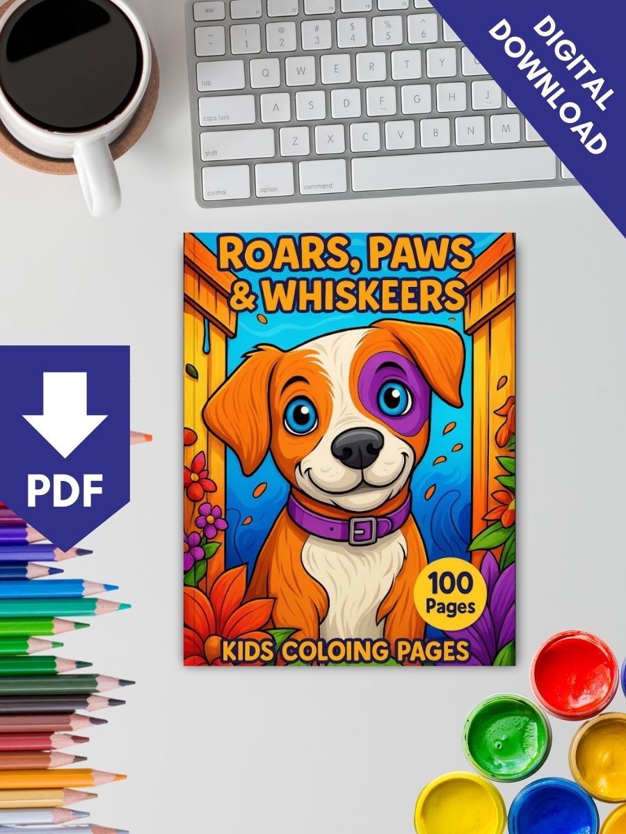 Roars, Paws & Whiskers - 100 Kids Coloring Pages 2 Roars, Paws & Whiskers - 100 Kids Coloring Pages - Image 2