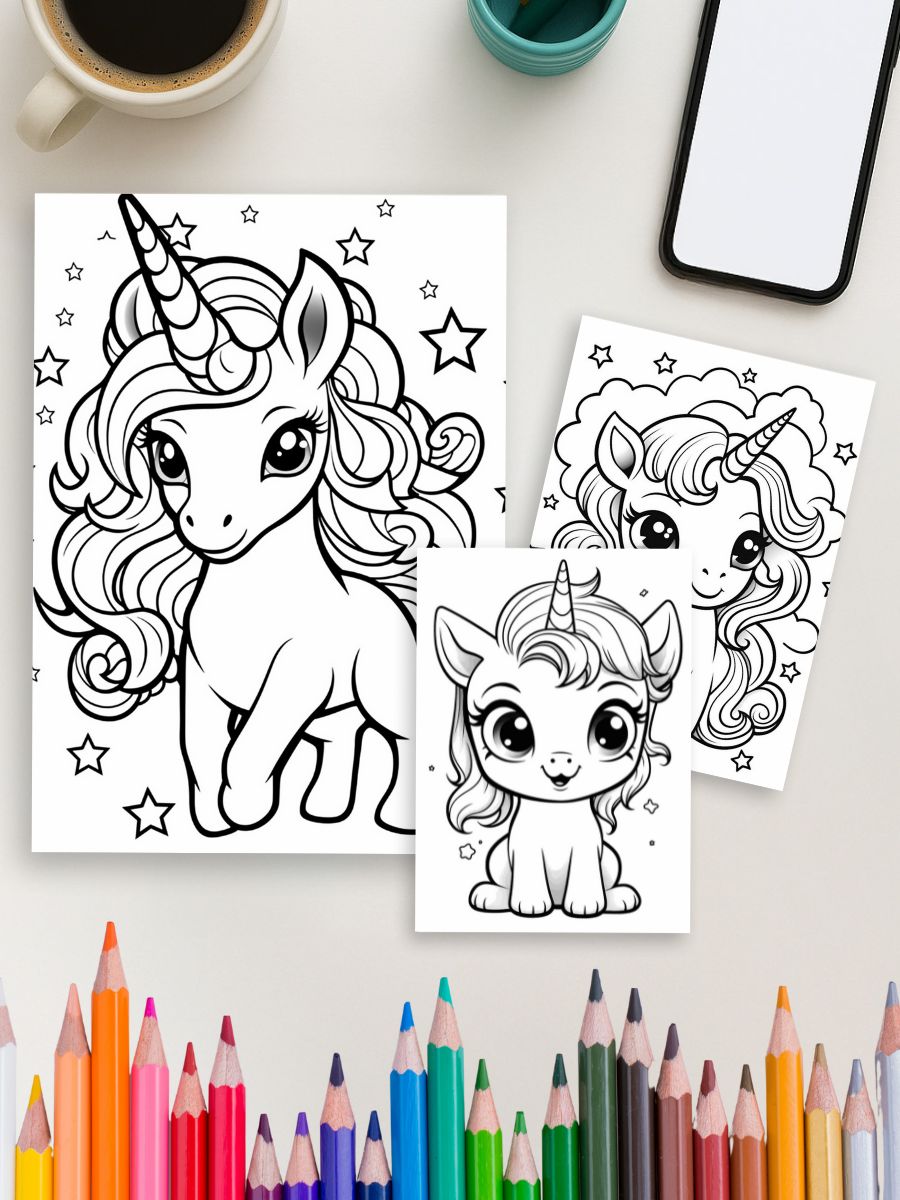 Cute Kawaii Unicorn Coloring Pages (192 Pages) 4 Cute Kawaii Unicorn Coloring Pages (192 Pages) - Image 4