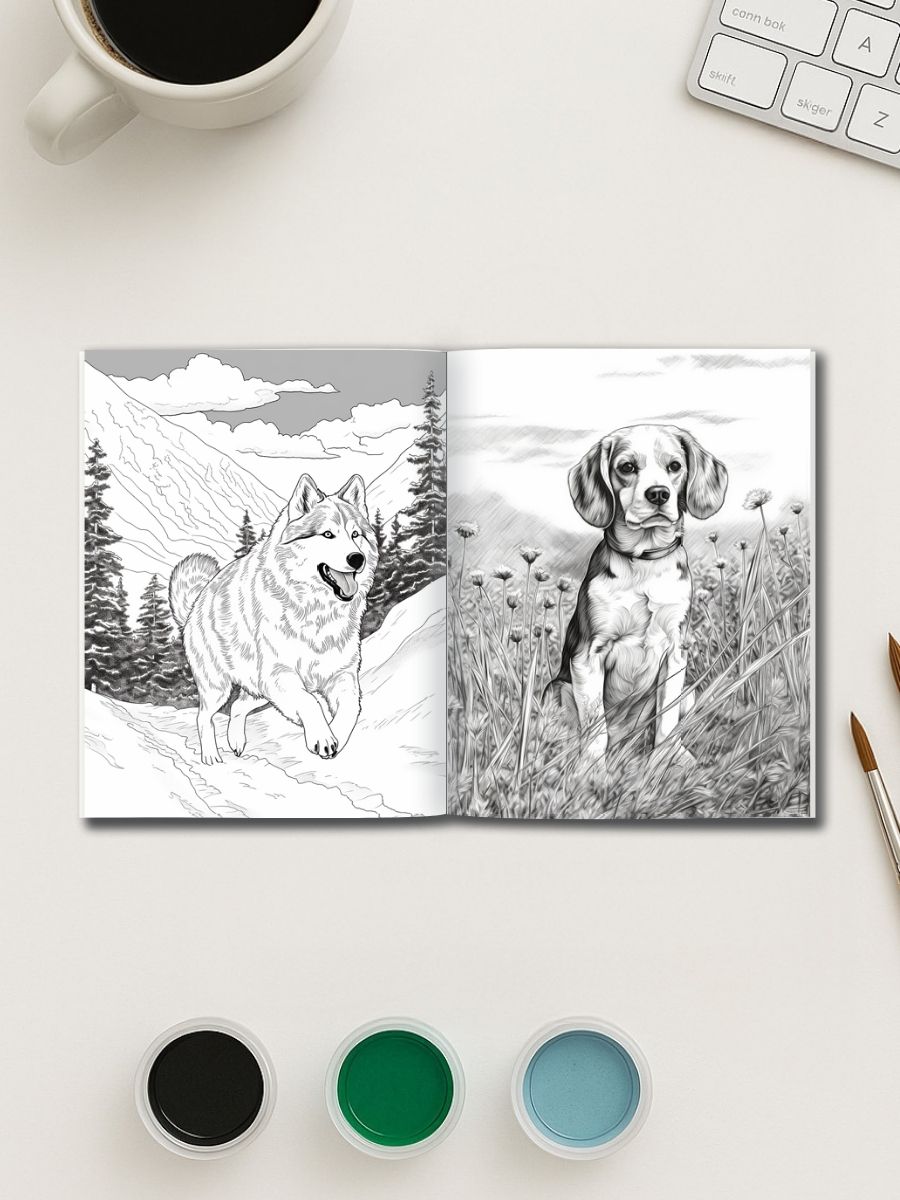 Loyal Companions – 25 Realistic Dog Coloring Pages 3 Loyal Companions – 25 Realistic Dog Coloring Pages - Image 3