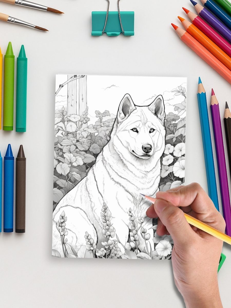 Loyal Companions – 25 Realistic Dog Coloring Pages 5 Loyal Companions – 25 Realistic Dog Coloring Pages - Image 5