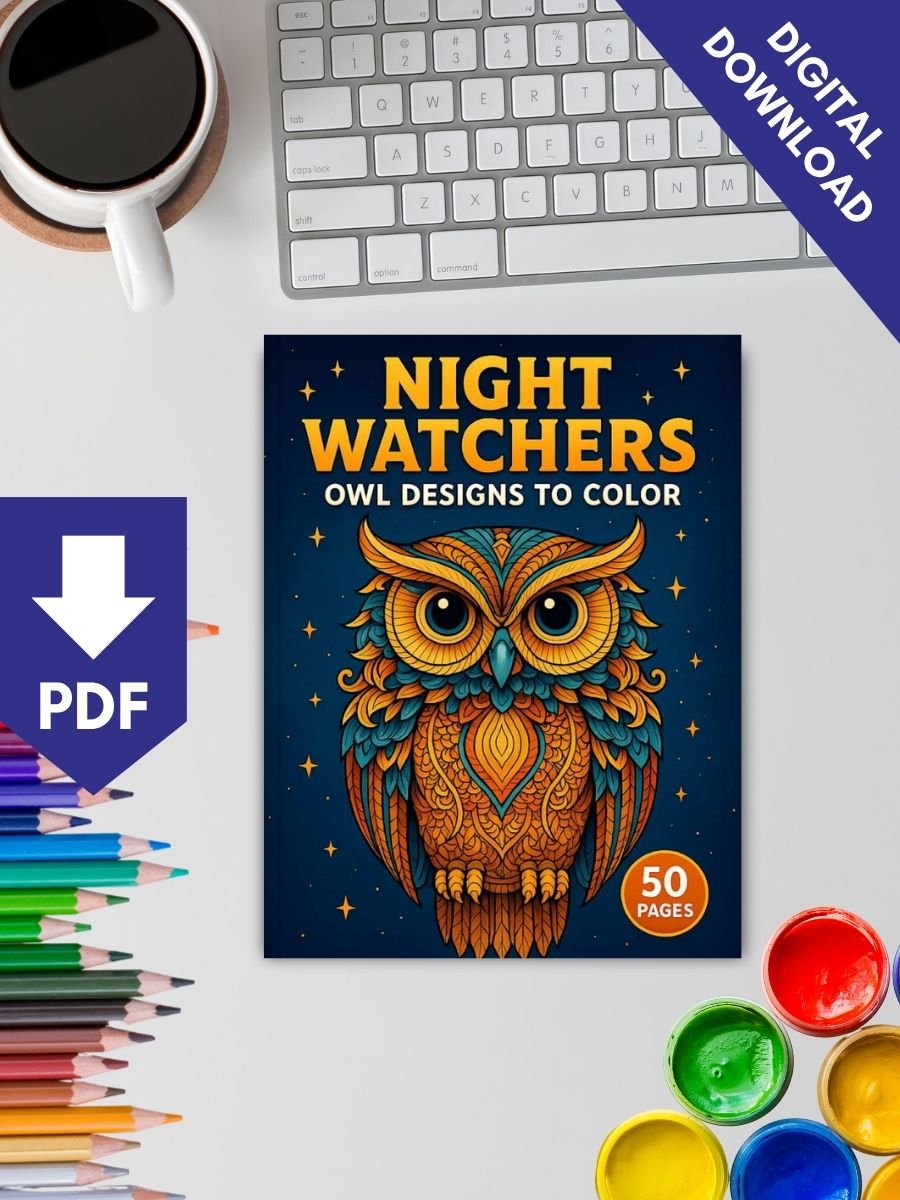 Night Watchers – 50 Owl Designs to Color 2 Night Watchers – 50 Owl Designs to Color - Image 2
