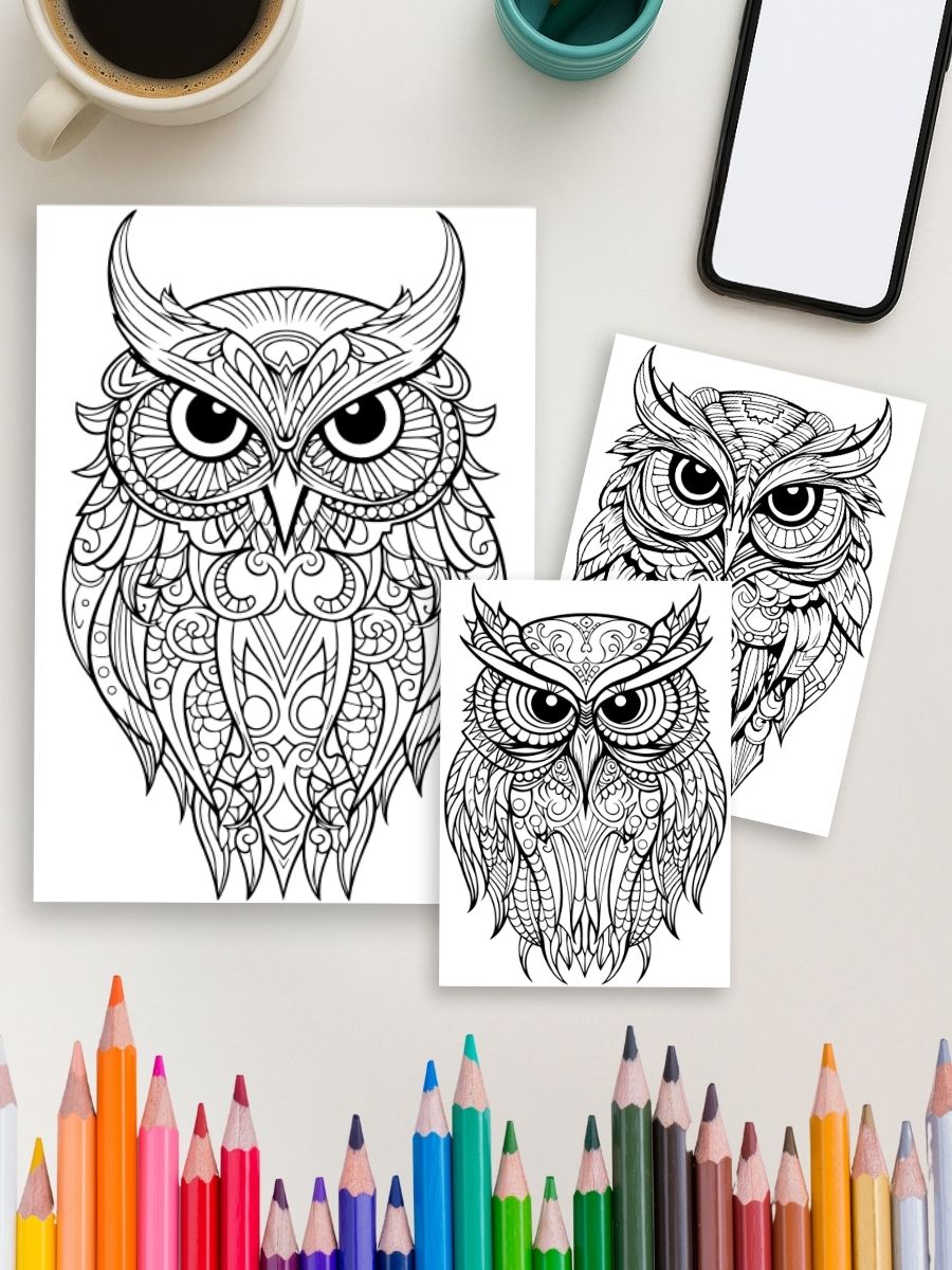 Night Watchers – 50 Owl Designs to Color 4 Night Watchers – 50 Owl Designs to Color - Image 4