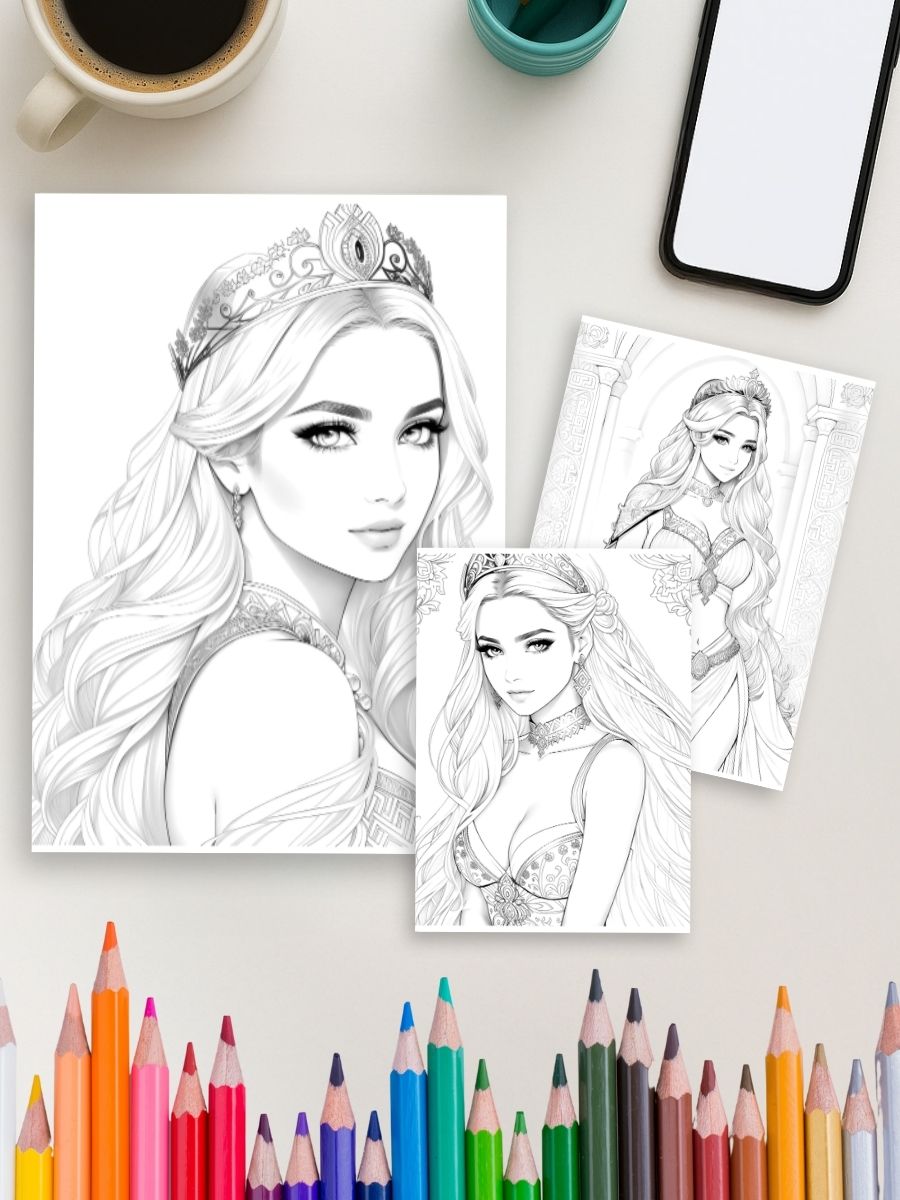 Greek Goddesses – 60 Mythical Princess Coloring Pages 4 Greek Goddesses – 60 Mythical Princess Coloring Pages - Image 4