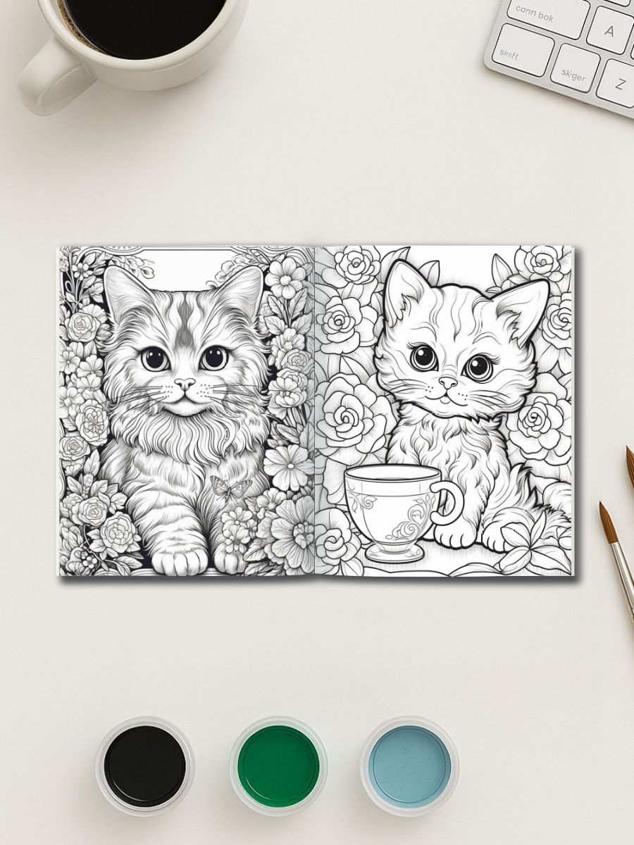 Mini Meows – 70 Cute Small Cat Coloring Pages 3 Mini Meows – 70 Cute Small Cat Coloring Pages - Image 3
