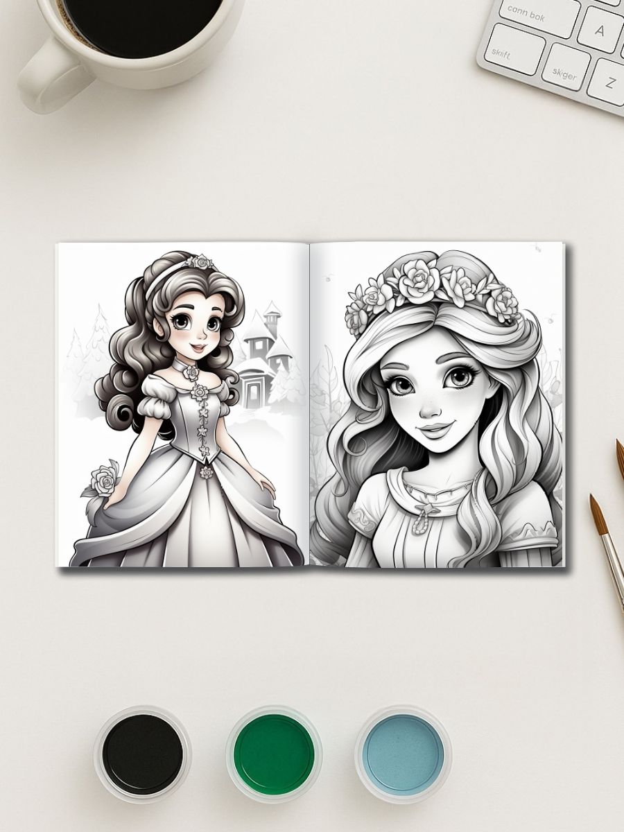 Princess Moments – 120 Elegant Adult Coloring Pages 3 Princess Moments – 120 Elegant Adult Coloring Pages - Image 3