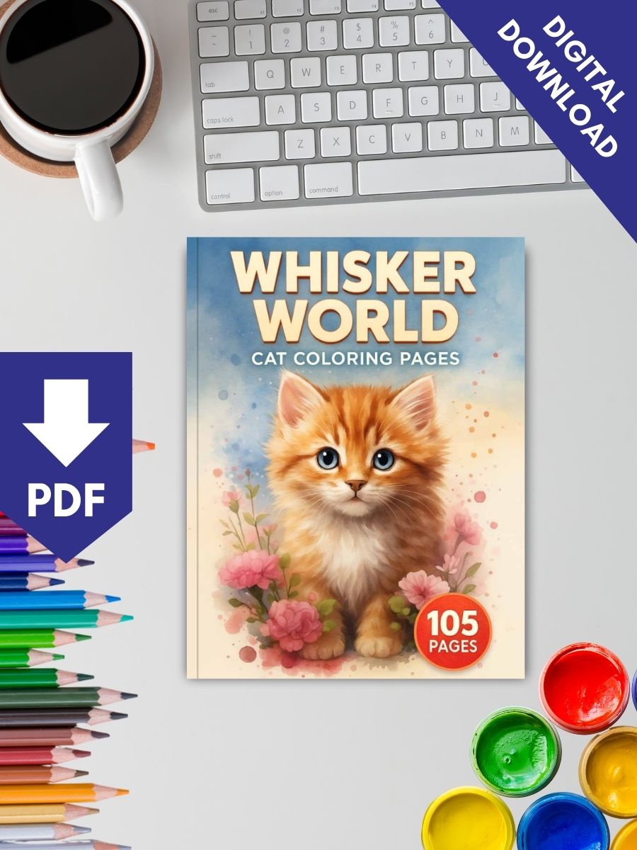 Whisker World – 105 Cat Coloring Pages 2 Whisker World – 105 Cat Coloring Pages - Image 2