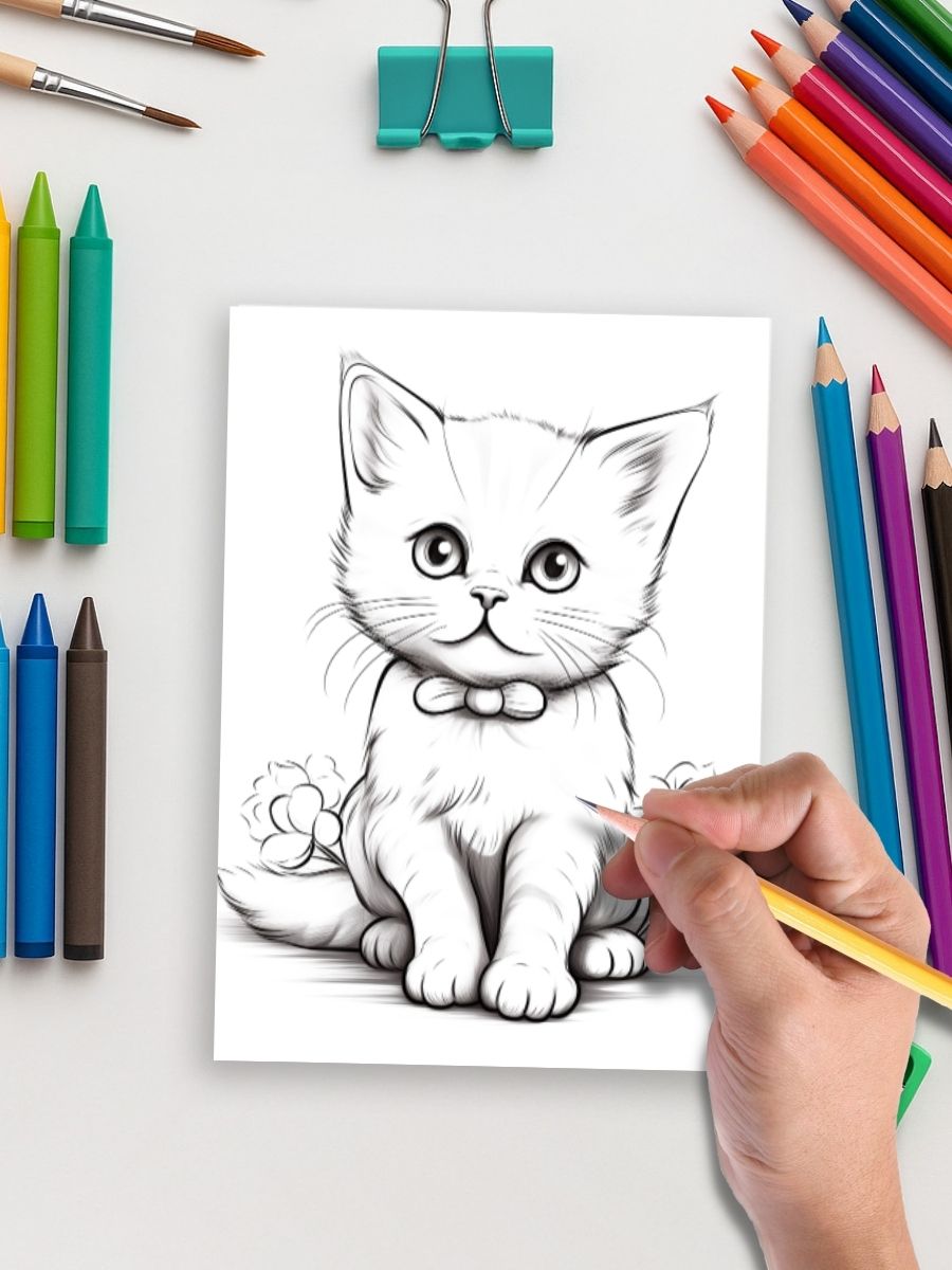 Whisker World – 105 Cat Coloring Pages 5 Whisker World – 105 Cat Coloring Pages - Image 5