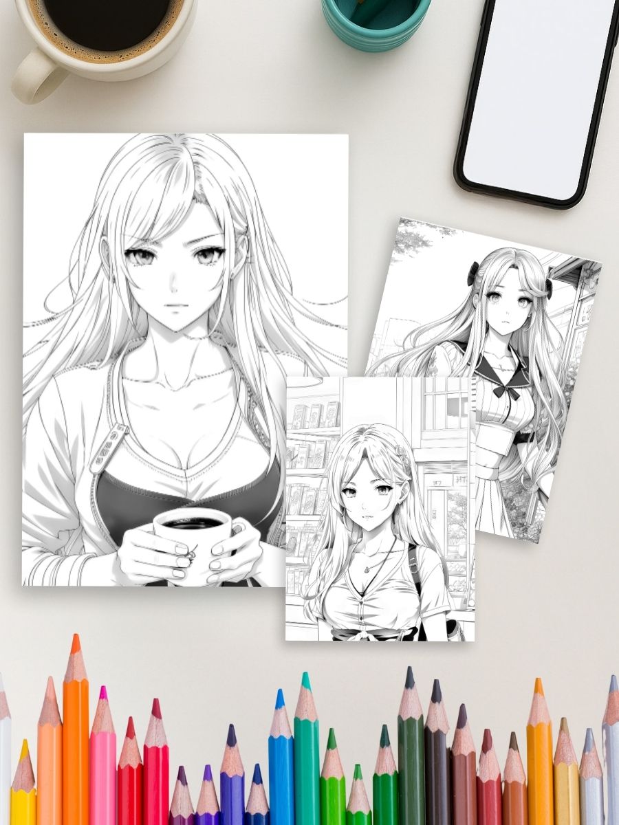 Anime Dream World – 93 Cute Anime Girl Coloring Pages 4 Anime Dream World – 93 Cute Anime Girl Coloring Pages - Image 4