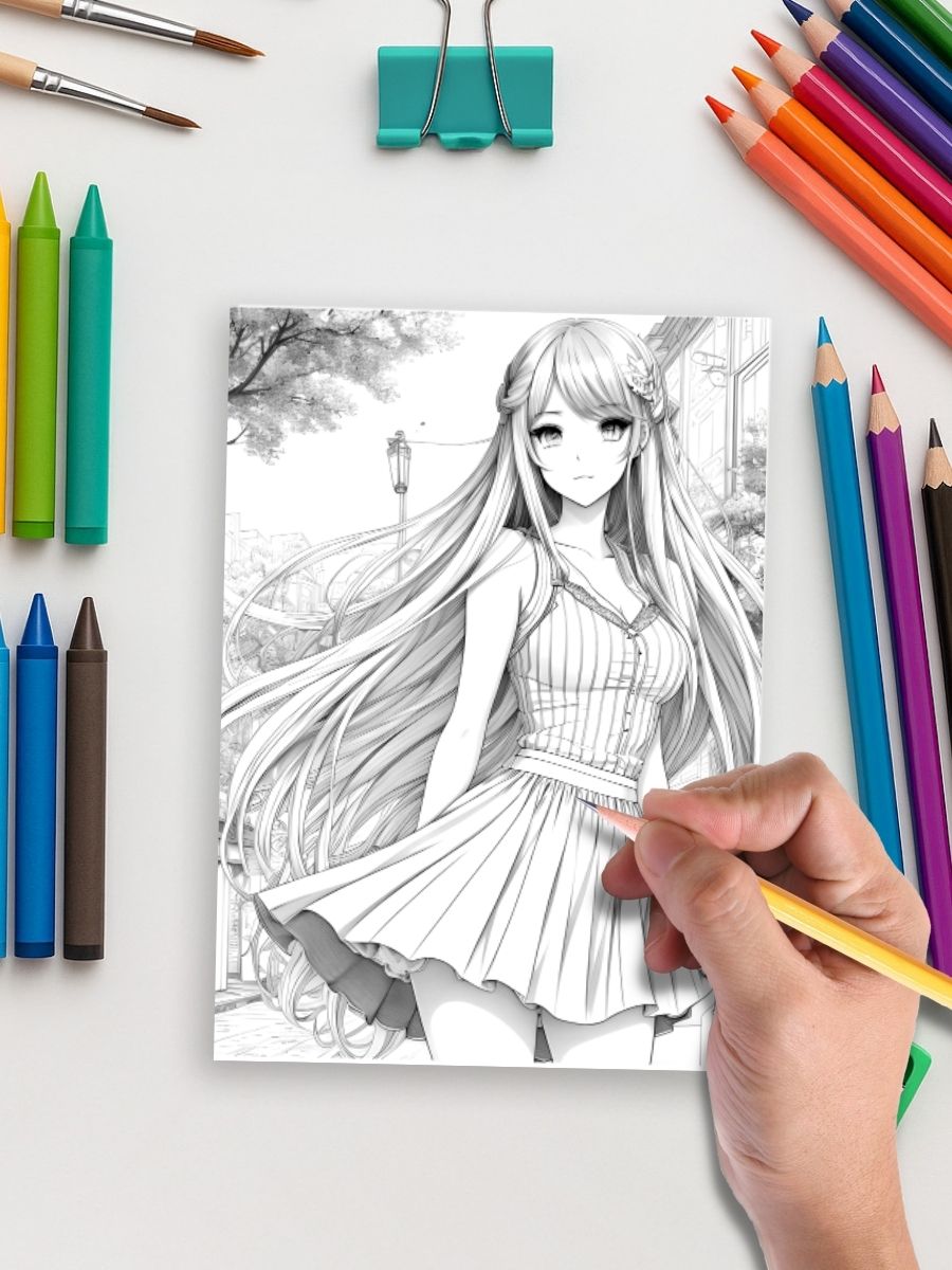 Anime Dream World – 93 Cute Anime Girl Coloring Pages 5 Anime Dream World – 93 Cute Anime Girl Coloring Pages - Image 5