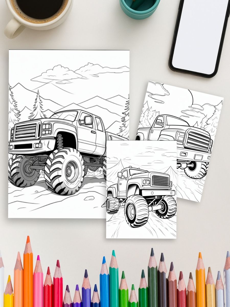 Truck Power – 120 Monster Truck Coloring Pages 4 Truck Power – 120 Monster Truck Coloring Pages - Image 4