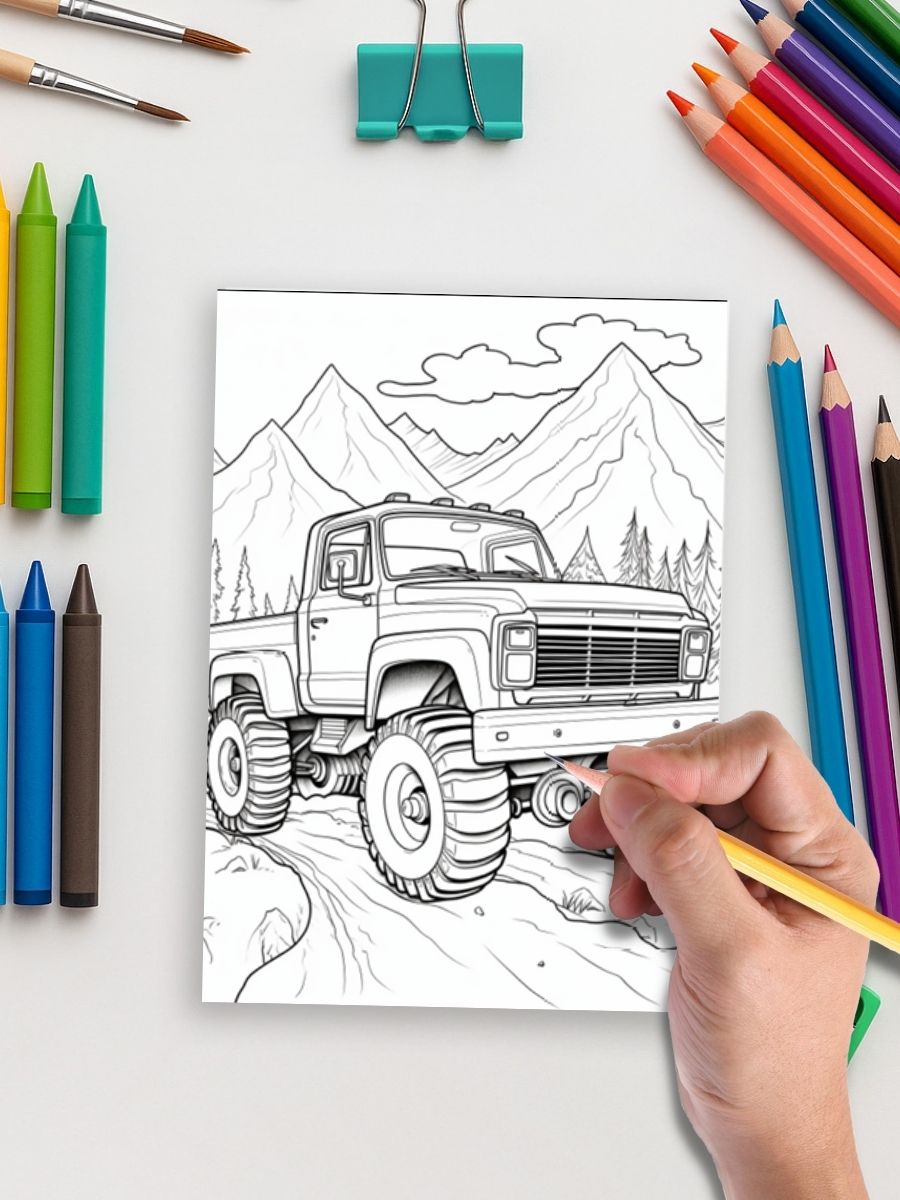 Truck Power – 120 Monster Truck Coloring Pages 5 Truck Power – 120 Monster Truck Coloring Pages - Image 5