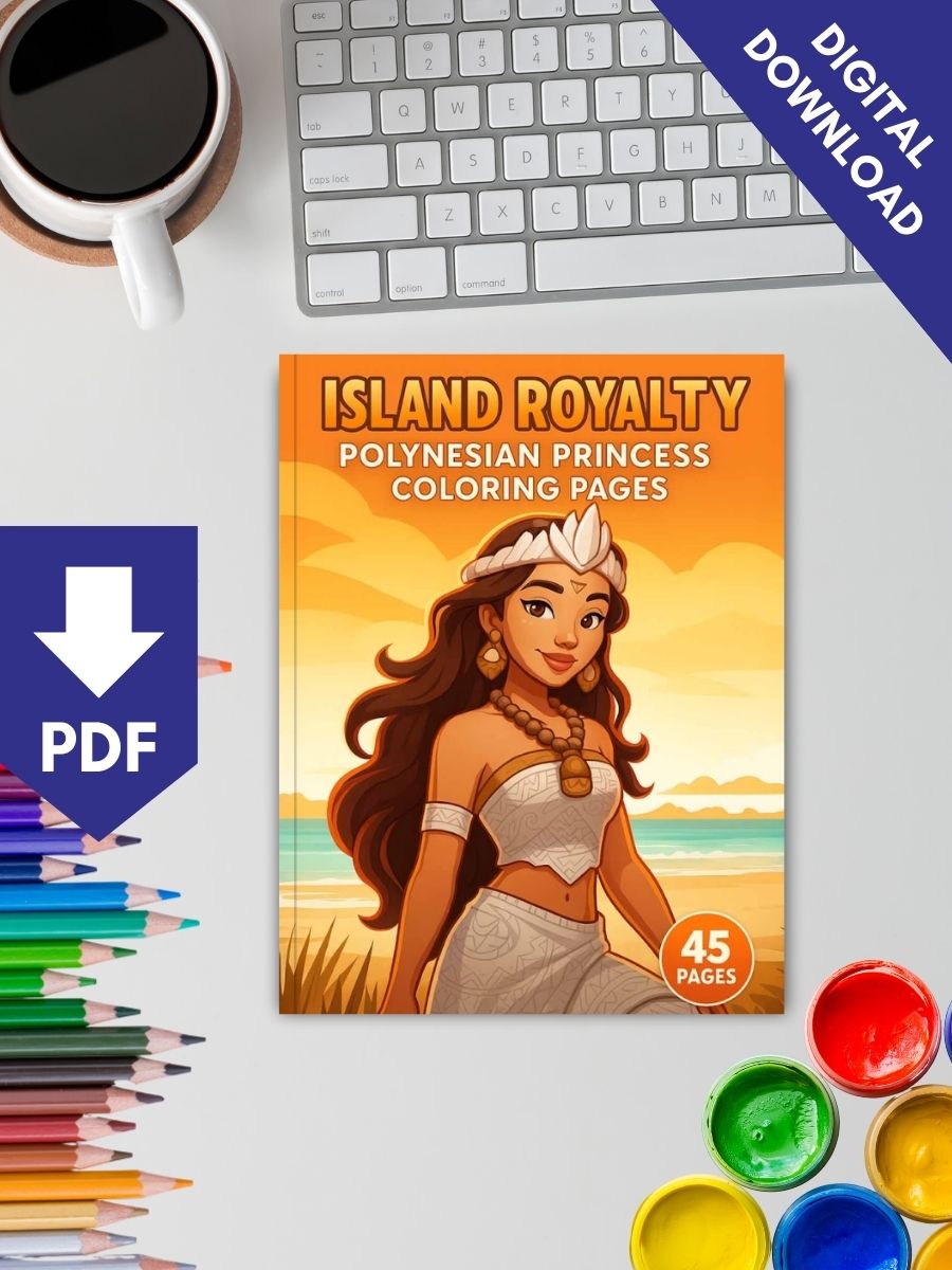 Island Royalty – 45 Polynesian Princess Coloring Pages 2 Island Royalty – 45 Polynesian Princess Coloring Pages - Image 2