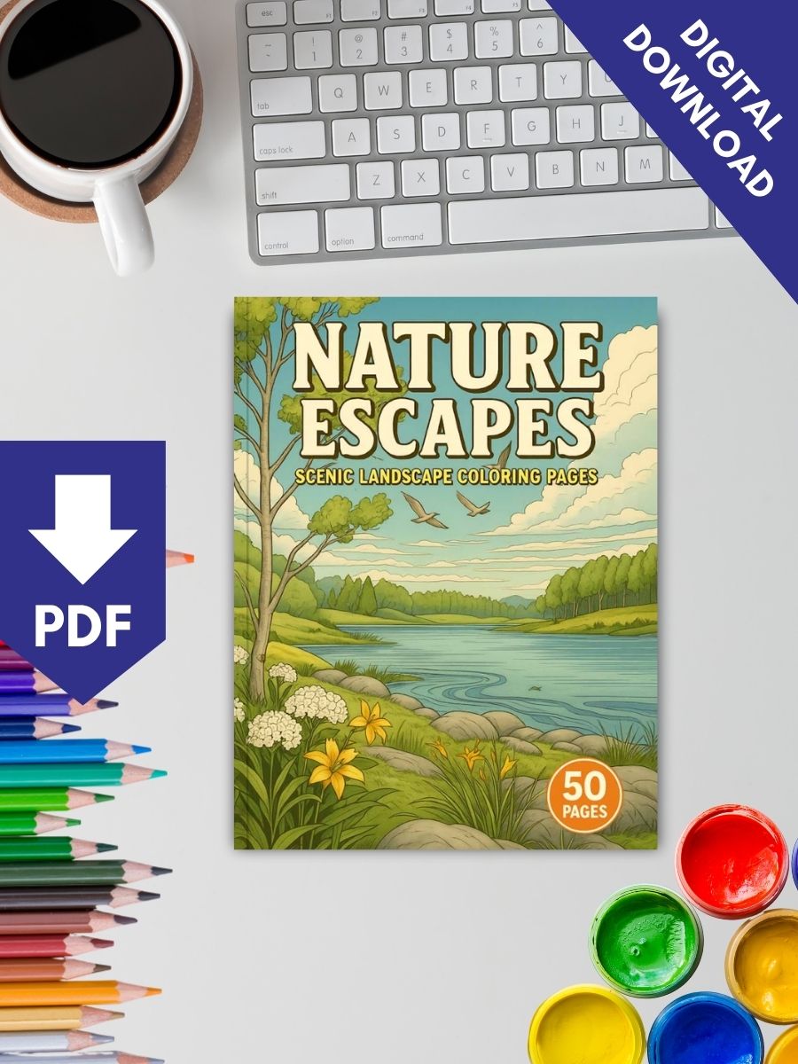 Nature Escapes – 50 Scenic Landscape Coloring Pages 2 Nature Escapes – 50 Scenic Landscape Coloring Pages - Image 2