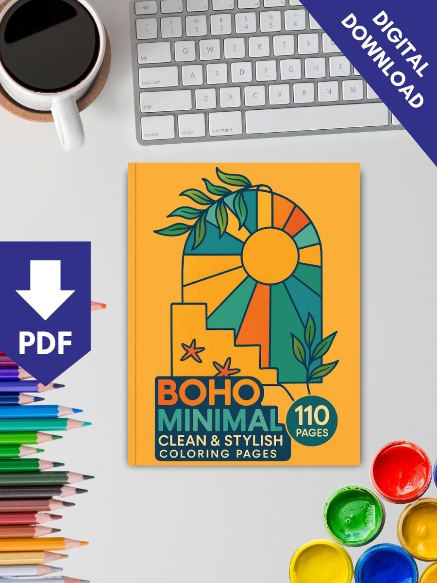 Boho Minimal – 110 Clean & Stylish Coloring Pages 2 Boho Minimal – 110 Clean & Stylish Coloring Pages - Image 2