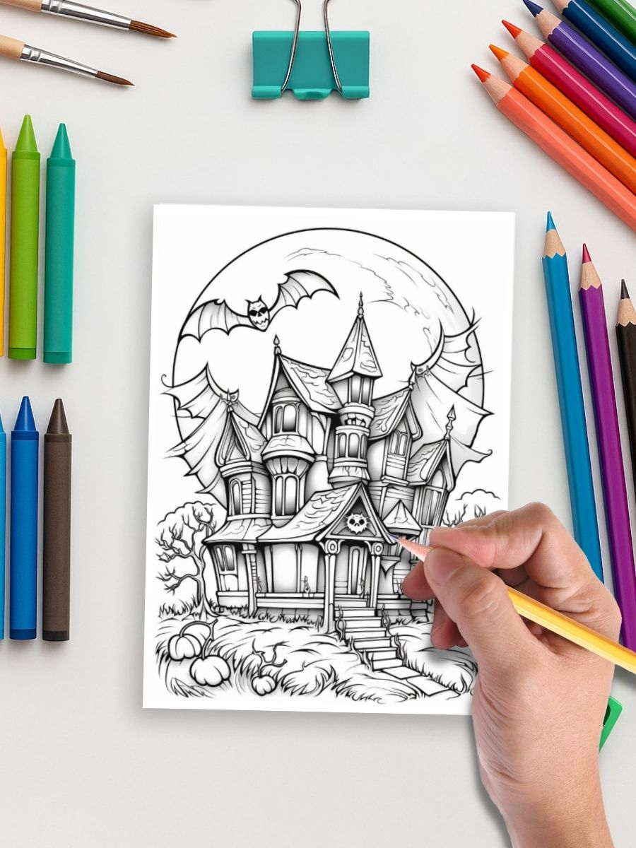 Haunted Manor – 45 Spooky Halloween House Pages 5 Haunted Manor – 45 Spooky Halloween House Pages - Image 5