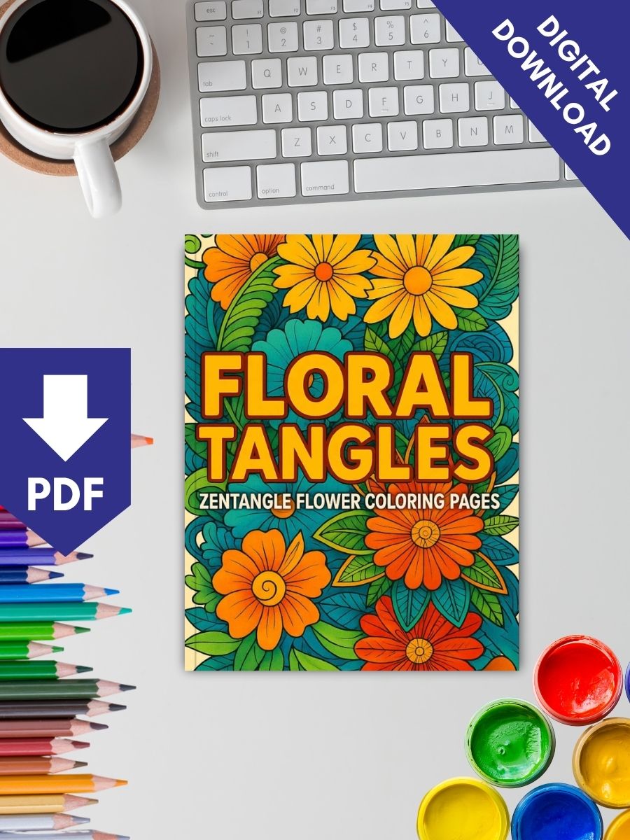 Floral Tangles – 50 Zentangle Flower Pages 2 Floral Tangles – 50 Zentangle Flower Pages - Image 2