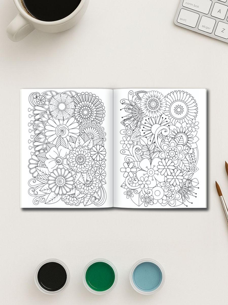 Floral Tangles – 50 Zentangle Flower Pages 3 Floral Tangles – 50 Zentangle Flower Pages - Image 3