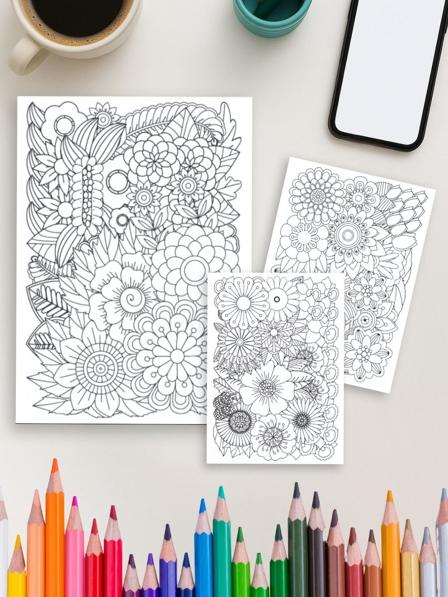 Floral Tangles – 50 Zentangle Flower Pages 4 Floral Tangles – 50 Zentangle Flower Pages - Image 4