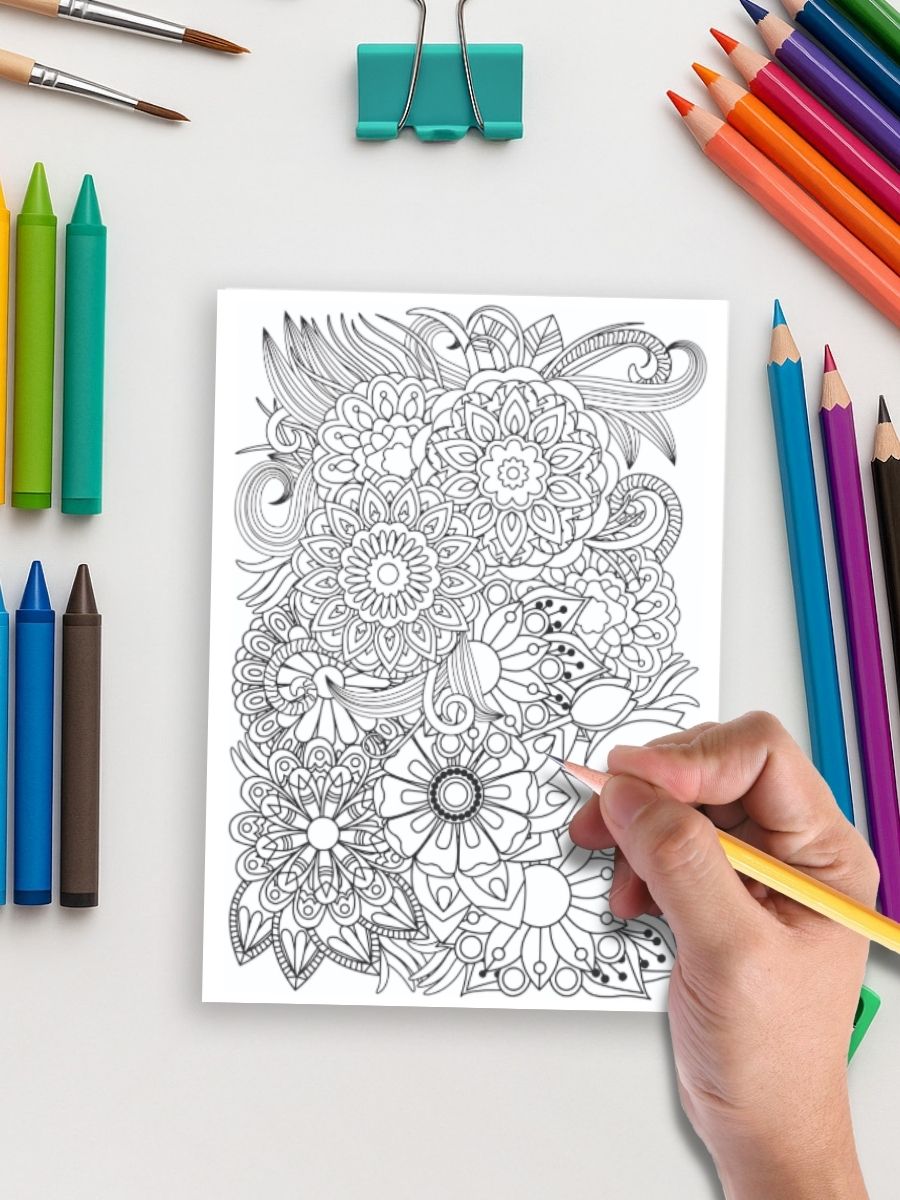 Floral Tangles – 50 Zentangle Flower Pages 5 Floral Tangles – 50 Zentangle Flower Pages - Image 5