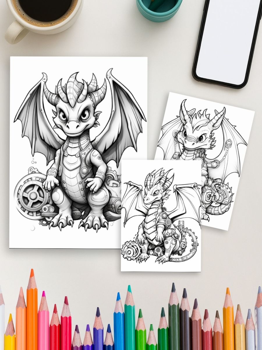 Dragon Realm – 50 Fire-Breathing Coloring Pages 4 Dragon Realm – 50 Fire-Breathing Coloring Pages - Image 4