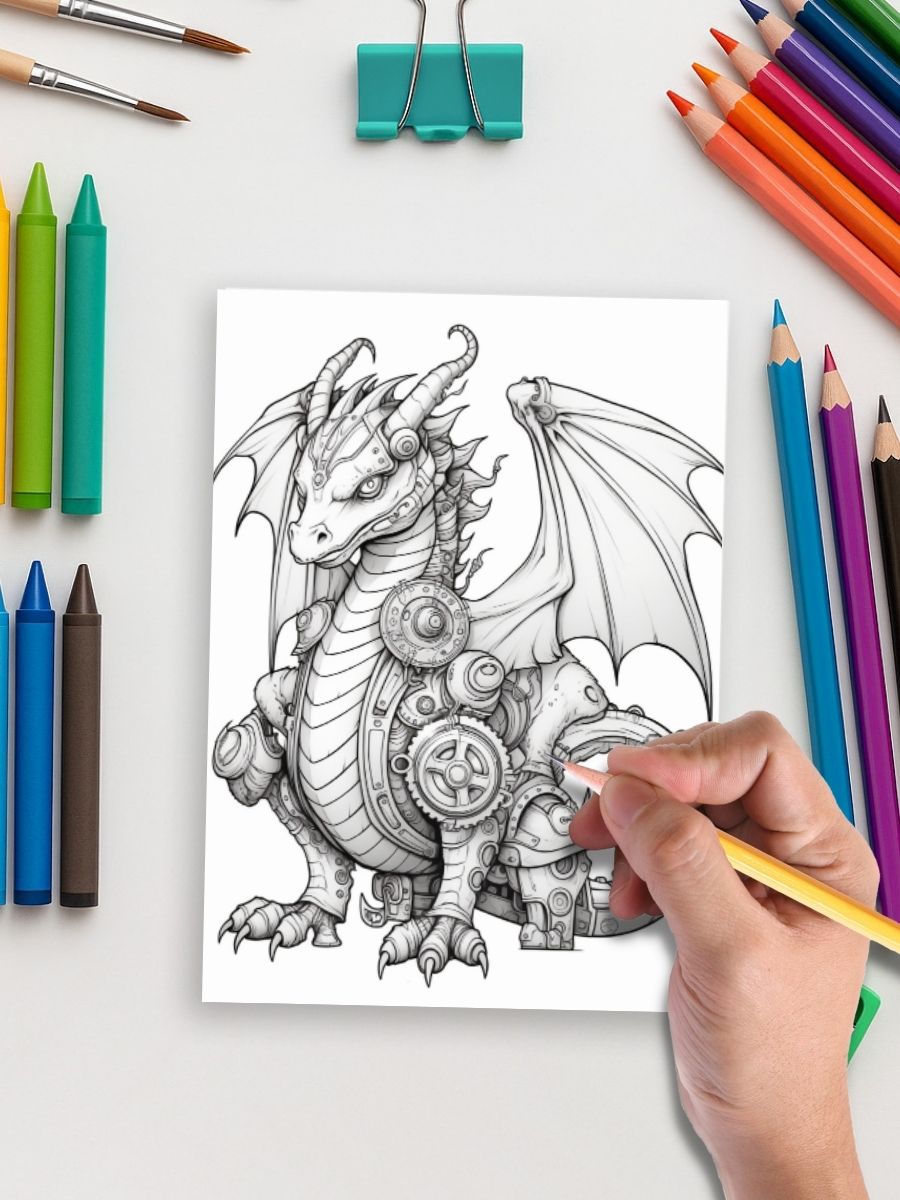 Dragon Realm – 50 Fire-Breathing Coloring Pages 5 Dragon Realm – 50 Fire-Breathing Coloring Pages - Image 5