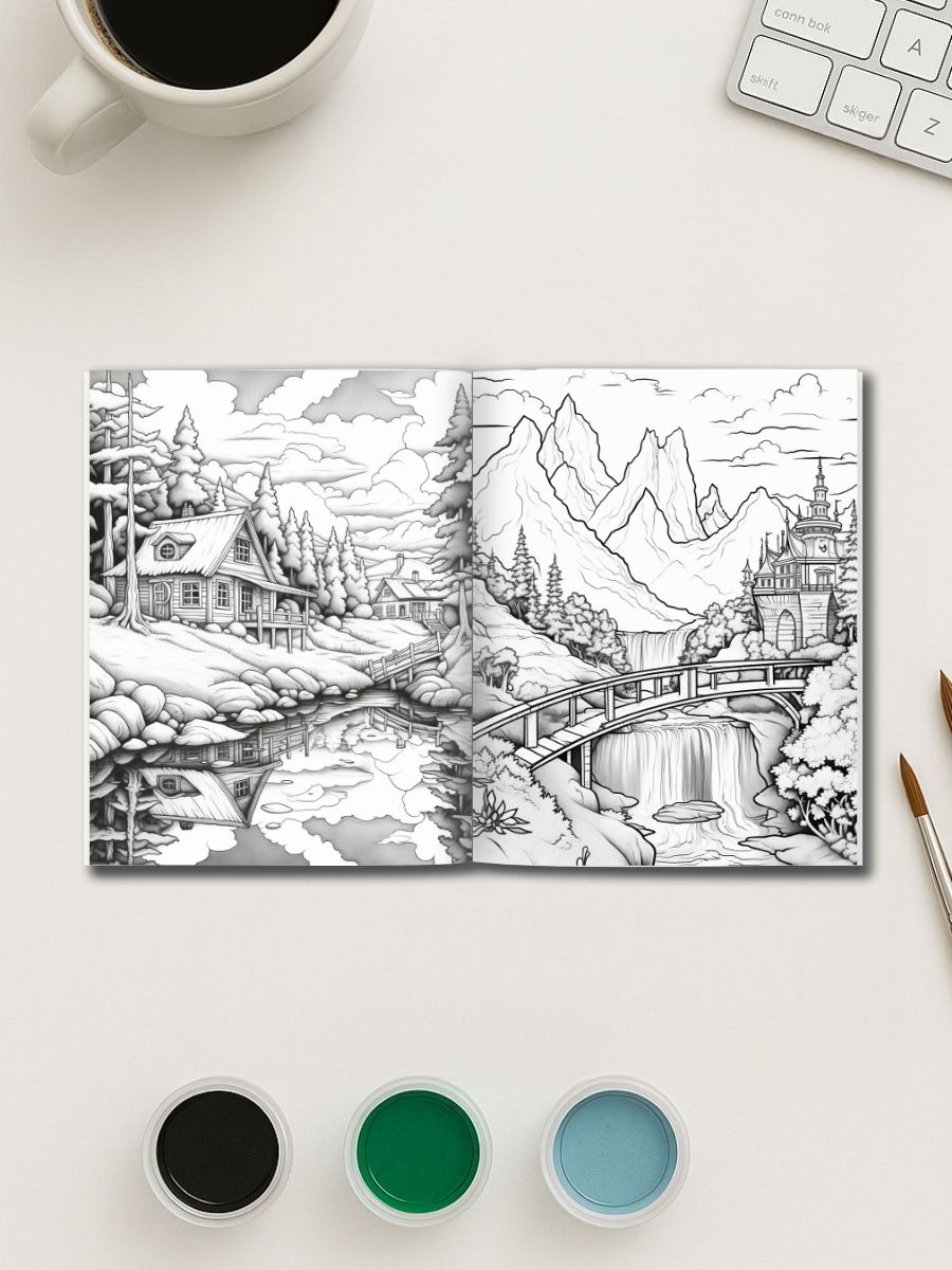 Boho Vistas – 200 Landscape Coloring Pages 3 Boho Vistas – 200 Landscape Coloring Pages - Image 3