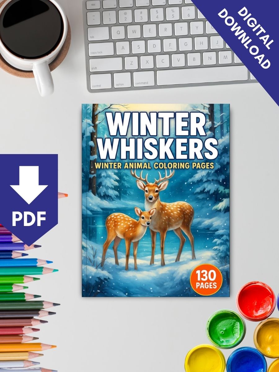 Winter Whiskers – 130 Winter Animal Coloring Pages 2 Winter Whiskers – 130 Winter Animal Coloring Pages - Image 2