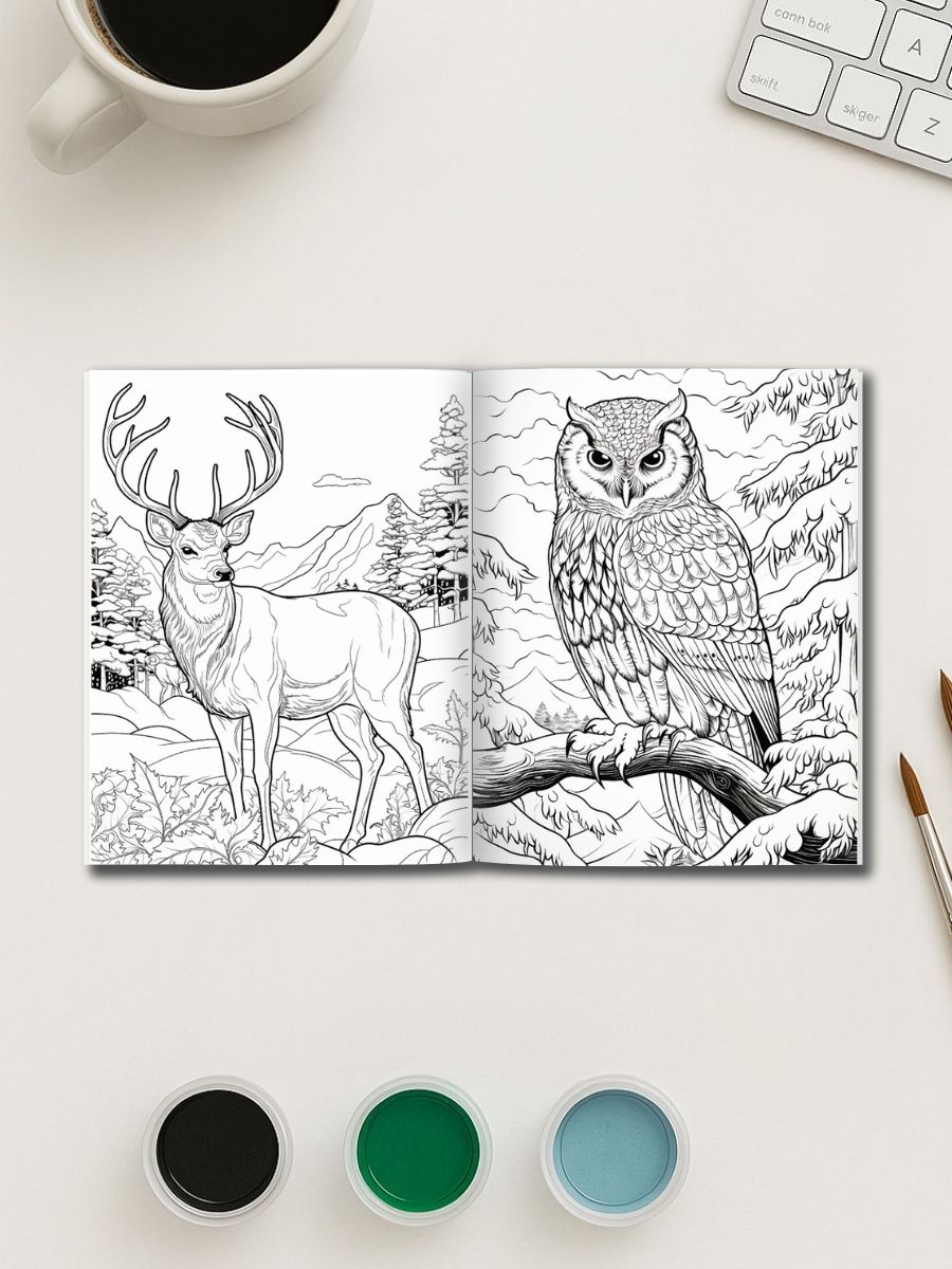 Winter Whiskers – 130 Winter Animal Coloring Pages 3 Winter Whiskers – 130 Winter Animal Coloring Pages - Image 3