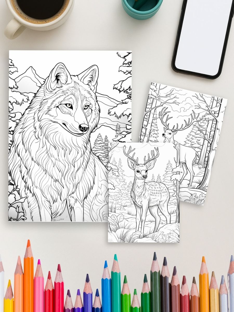 Winter Whiskers – 130 Winter Animal Coloring Pages 4 Winter Whiskers – 130 Winter Animal Coloring Pages - Image 4