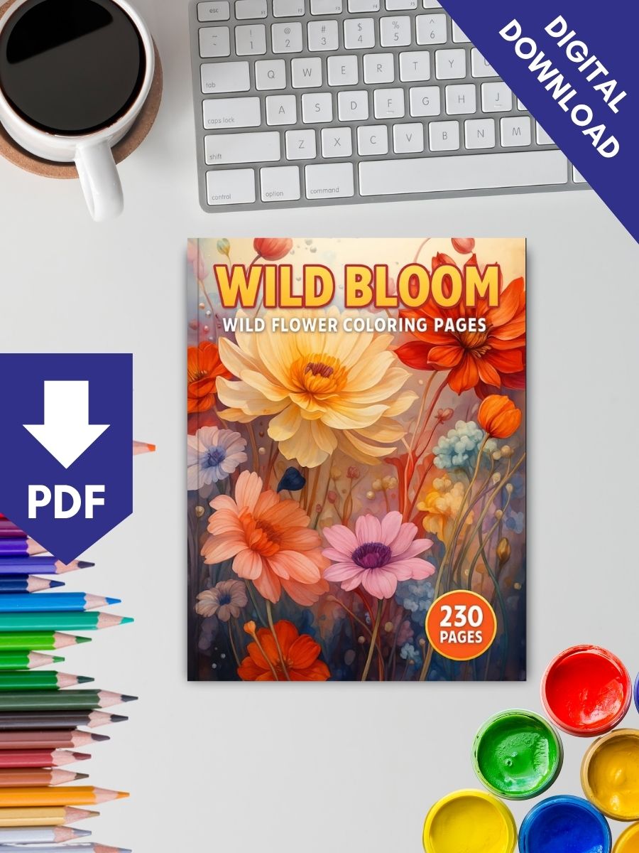 Wild Bloom – 230 Wild Flower Coloring Pages 2 Wild Bloom – 230 Wild Flower Coloring Pages - Image 2