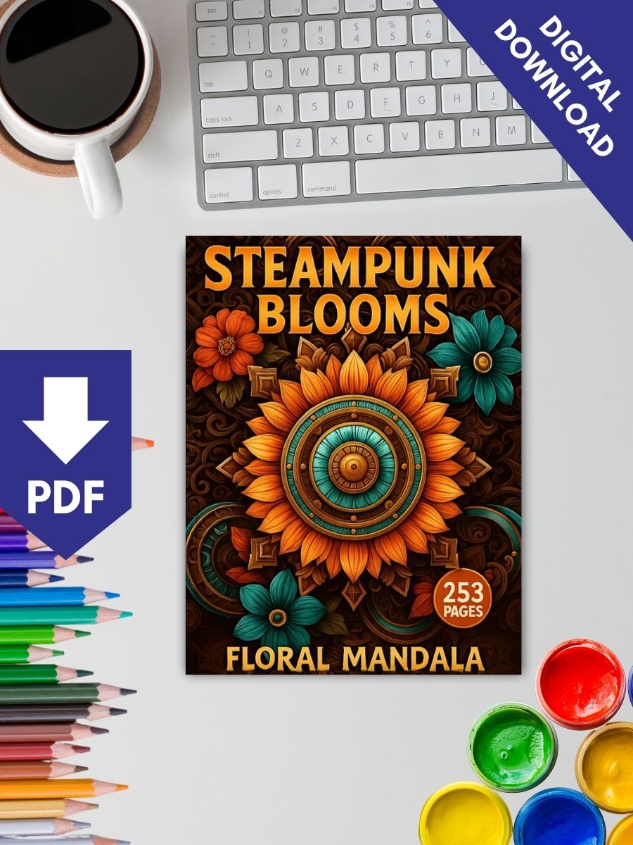 Steampunk Blooms – 253 Floral Mandala Designs 2 Steampunk Blooms – 253 Floral Mandala Designs - Image 2