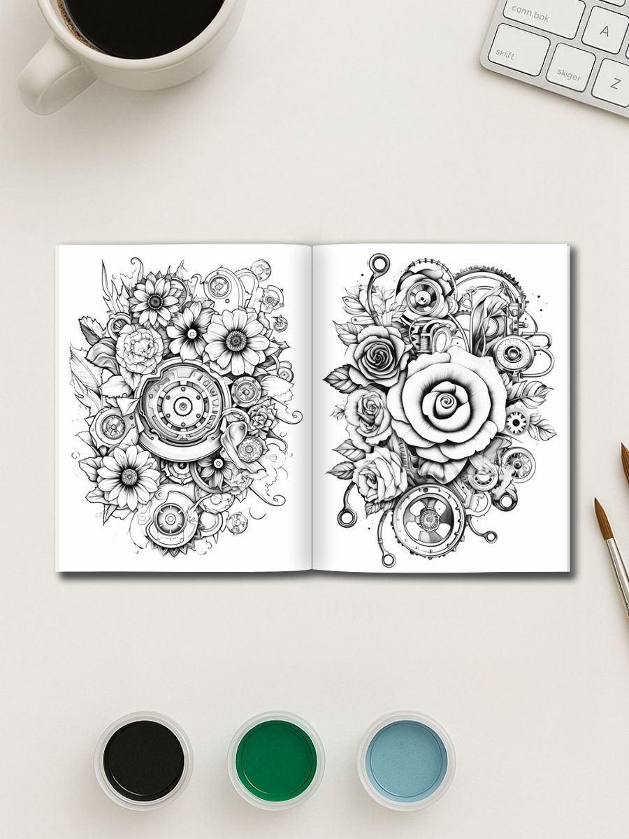 Steampunk Blooms – 253 Floral Mandala Designs 3 Steampunk Blooms – 253 Floral Mandala Designs - Image 3