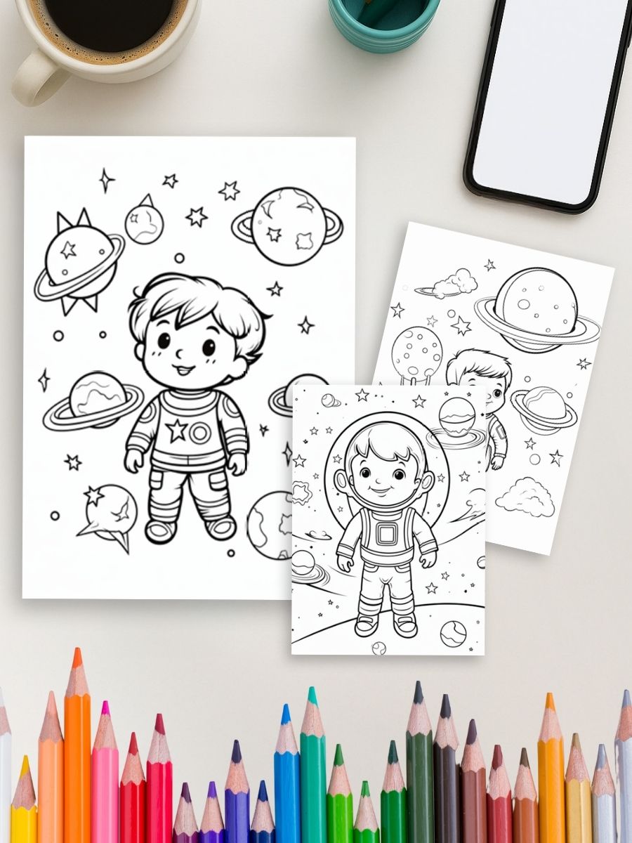 Cosmic Adventures – 155 Space Coloring Pages 4 Cosmic Adventures – 155 Space Coloring Pages - Image 4