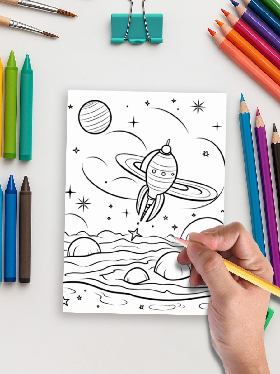 Cosmic Adventures – 155 Space Coloring Pages 3 Cosmic Adventures – 155 Space Coloring Pages - Image 3