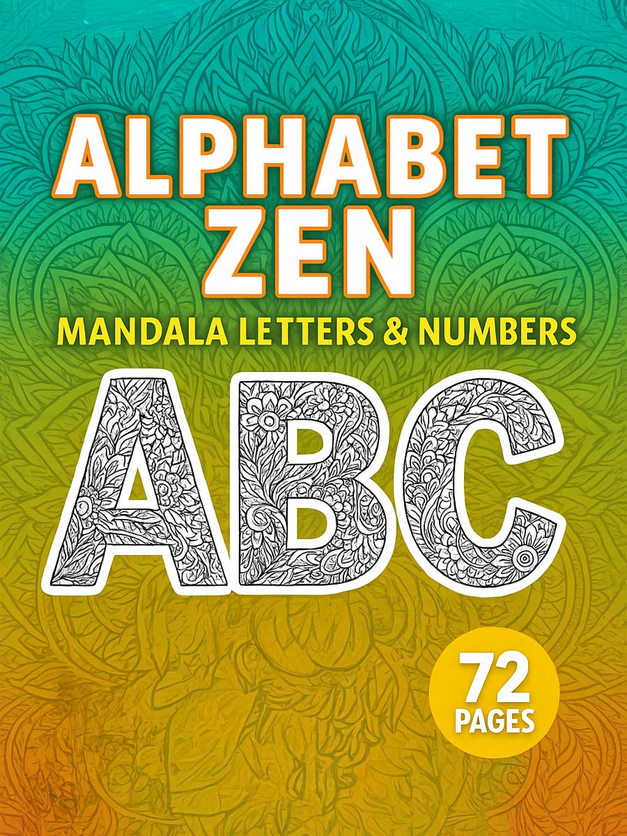 Alphabet Zen – 72 Mandala Letters & Numbers 1 Alphabet Zen – 72 Mandala Letters & Numbers