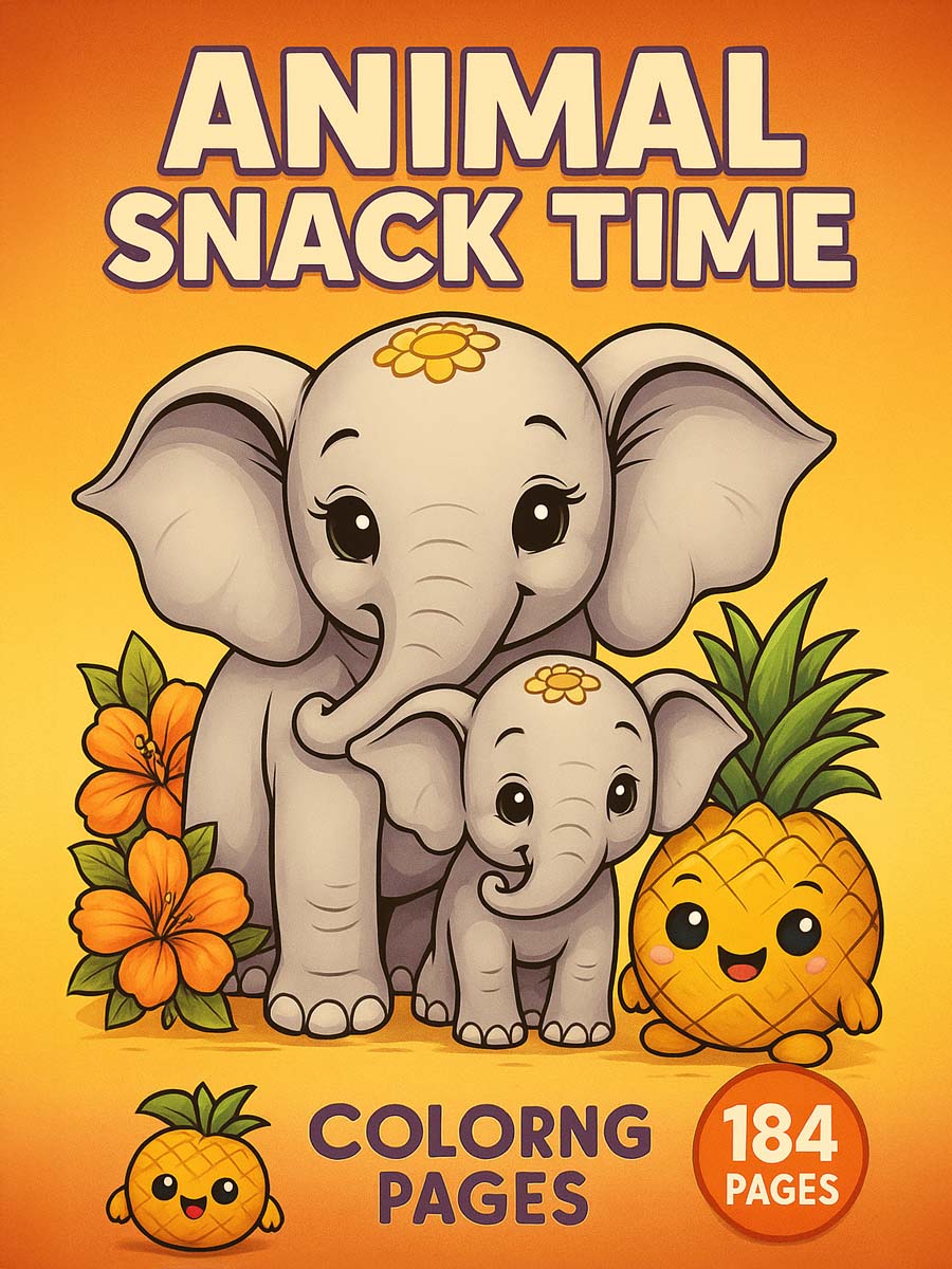 Animal & Snack Time – 184 Animals & Fruits Coloring Pages for Kids 1 Animal & Snack Time – 184 Animals & Fruits Coloring Pages for Kids