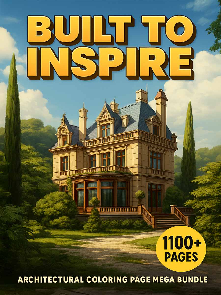 Built to Inspire – 1100+ Architectural Coloring Page Mega Bundle 1 Built to Inspire – 1100+ Architectural Coloring Page Mega Bundle