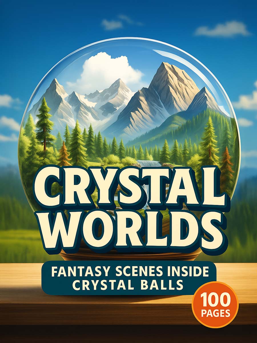 Crystal Worlds – 100 Fantasy Scenes Inside Crystal Balls 1 Crystal Worlds – 100 Fantasy Scenes Inside Crystal Balls