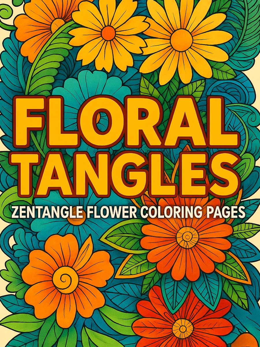 Floral Tangles – 50 Zentangle Flower Pages 1 Floral Tangles – 50 Zentangle Flower Pages