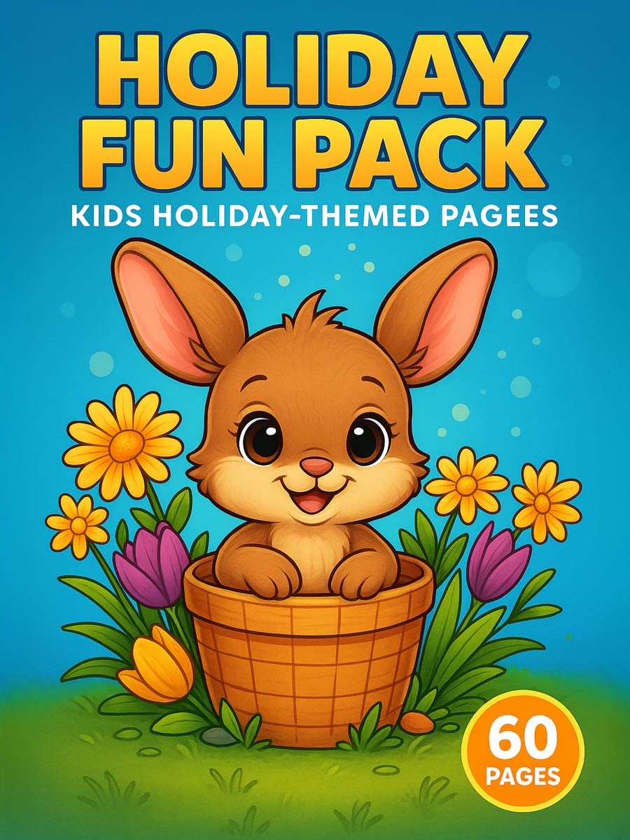Holiday Fun Pack – 60 Kids Holiday-Themed Coloring Pages 1 Holiday Fun Pack – 60 Kids Holiday-Themed Coloring Pages
