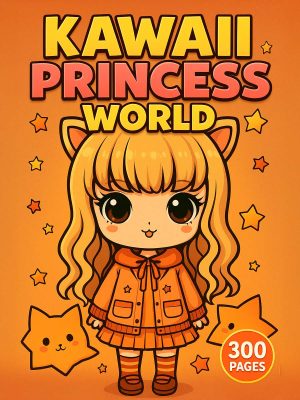 Coloring Pages for Kids 17 Kawaii Princess World – 300 Princess & Cute Girl Pages