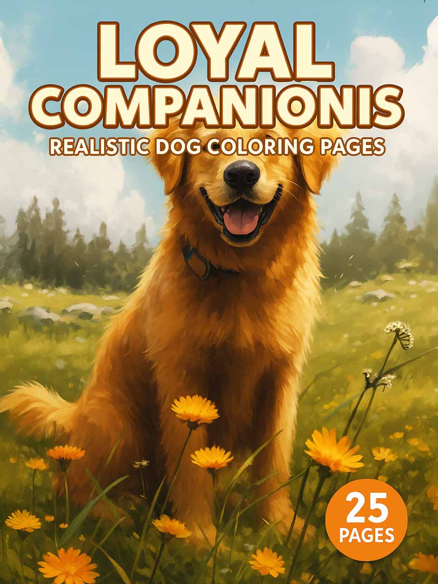 Loyal Companions – 25 Realistic Dog Coloring Pages 1 Loyal Companions – 25 Realistic Dog Coloring Pages