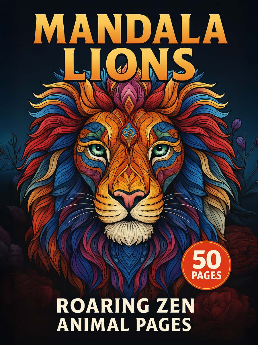Mandala Lions – 50 Roaring Zen Animal Pages 1 Mandala Lions – 50 Roaring Zen Animal Pages