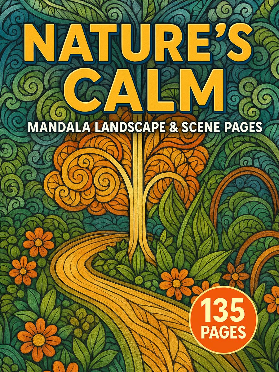 Nature's Calm – 135 Mandala Landscape & Scene Pages 1 Nature's Calm – 135 Mandala Landscape & Scene Pages