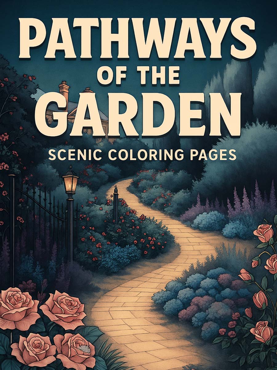 Pathways of the Garden – 25 Scenic Coloring Pages 1 Pathways of the Garden – 25 Scenic Coloring Pages