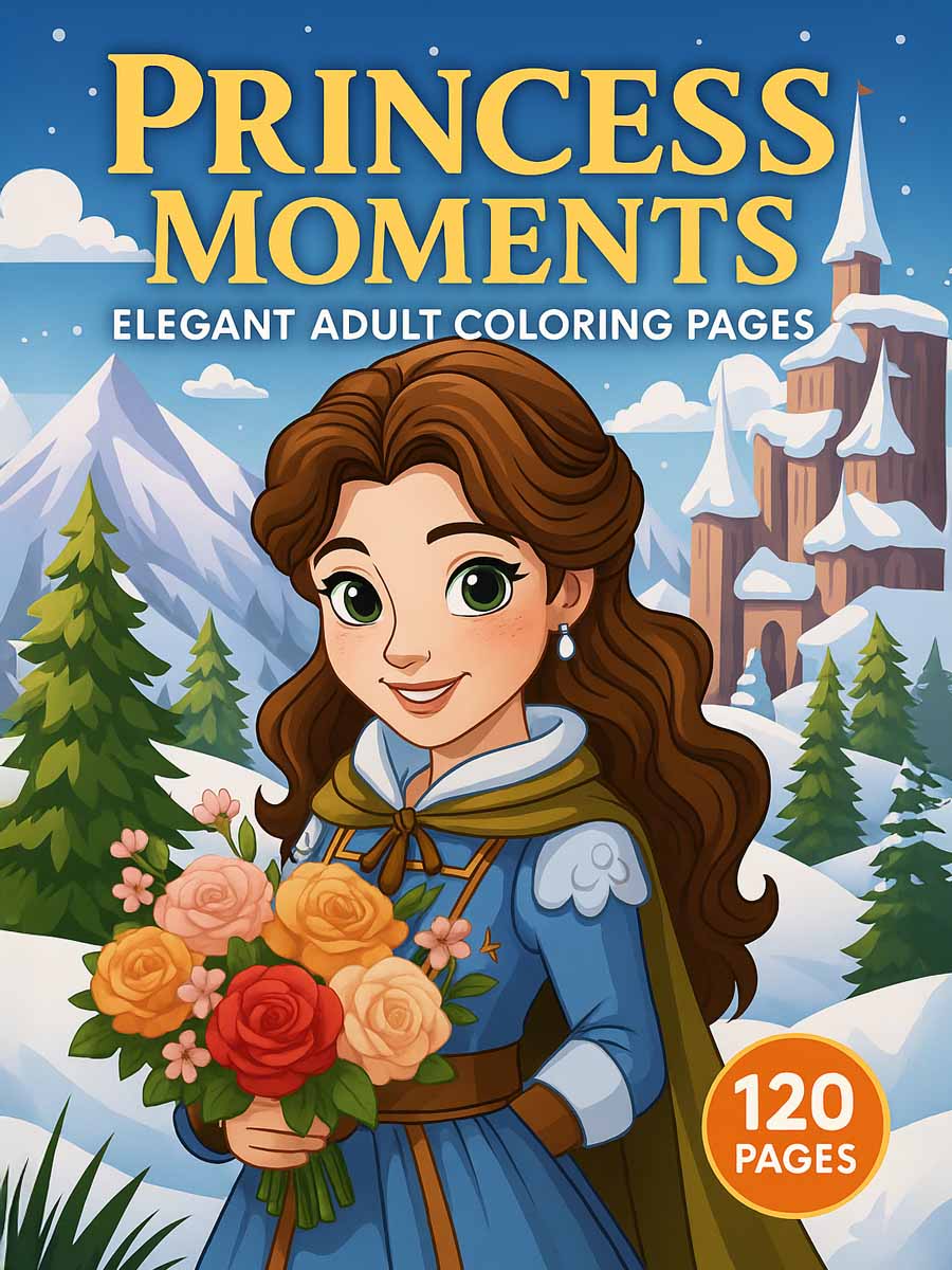 Princess Moments – 120 Elegant Adult Coloring Pages 1 Princess Moments – 120 Elegant Adult Coloring Pages