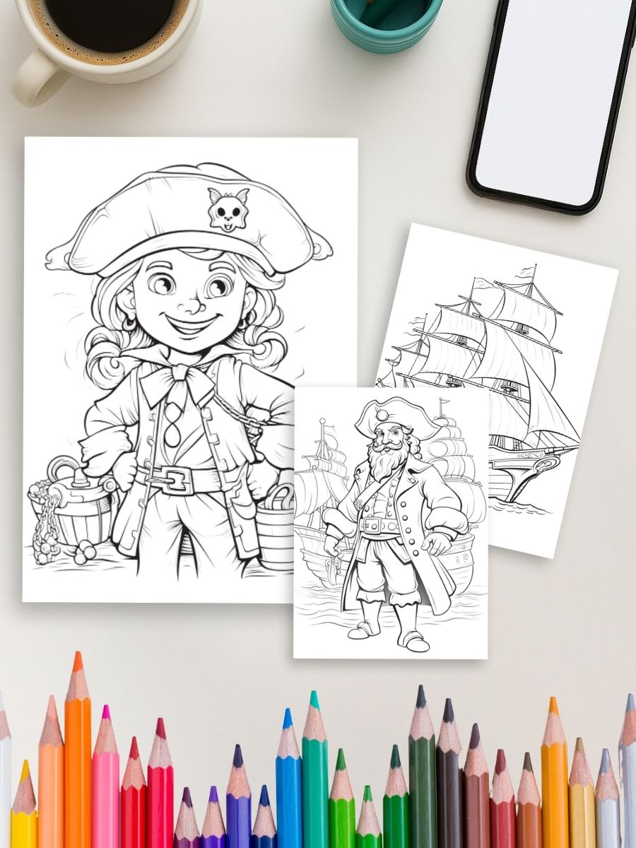 Pirates Ahoy! – 50 Swashbuckling Coloring Pages 4 Pirates Ahoy! – 50 Swashbuckling Coloring Pages - Image 4