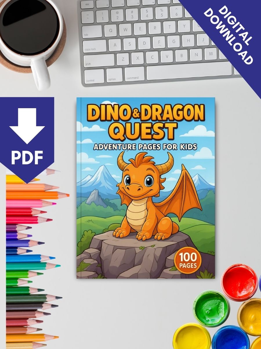 Dino & Dragon Quest – 100 Adventure Pages for Kids 2 Dino & Dragon Quest – 100 Adventure Pages for Kids - Image 2